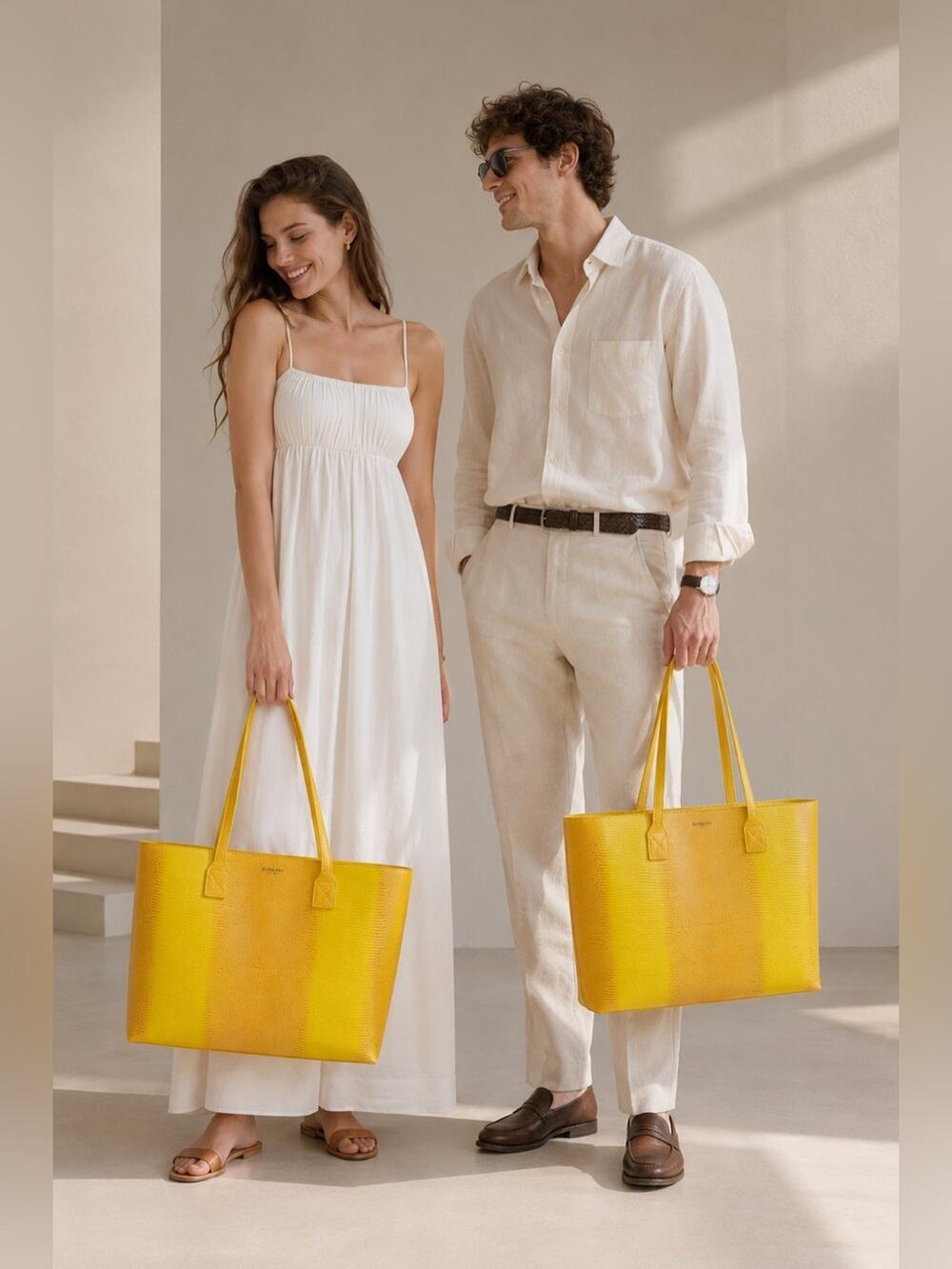 Burberry Calfskin Lizard Embossed London Tote Marigold Large New